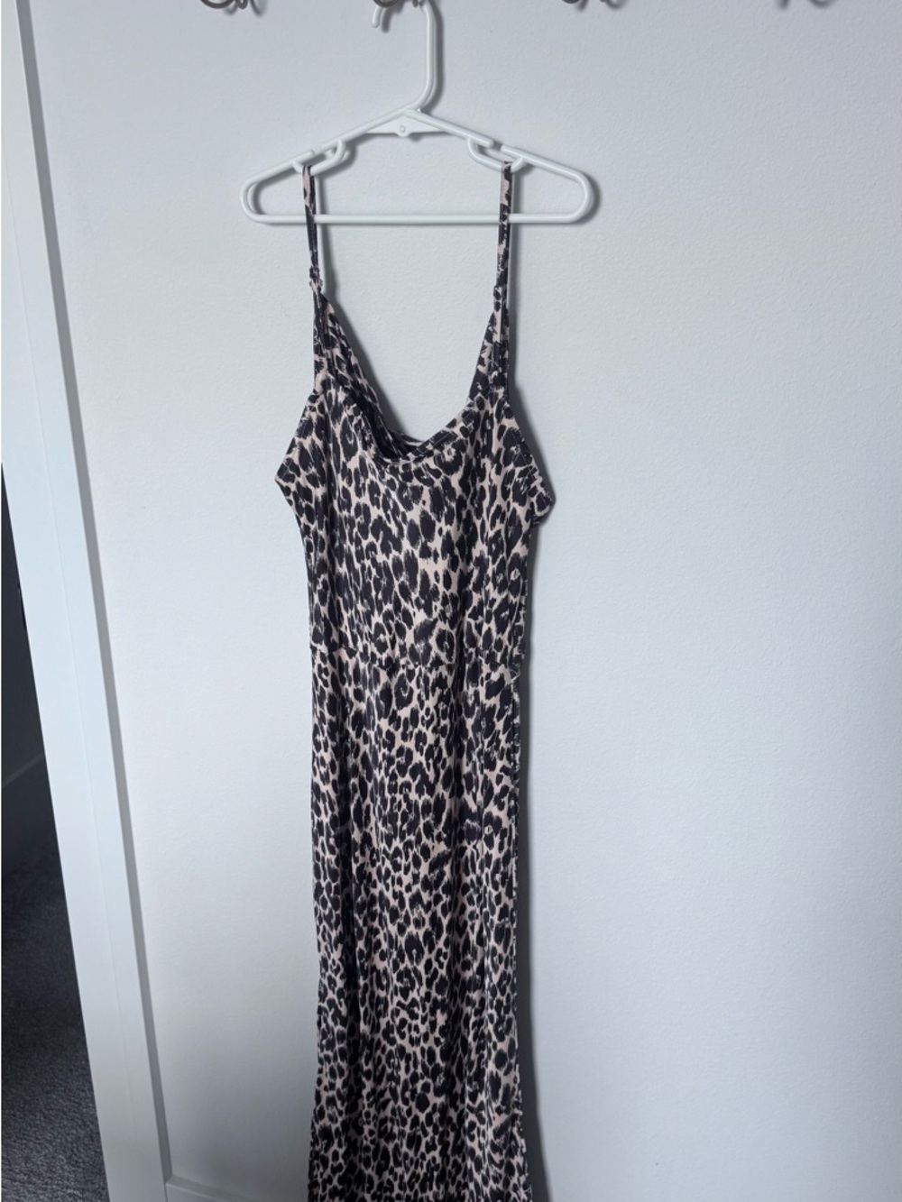 Anthropologie Leopard Print Maxi Dress in Beige and Black